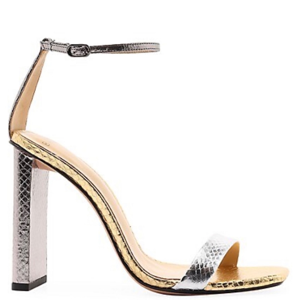 Alexandre Birman Dazzle Two-Tone Metallic Snake Sandals
